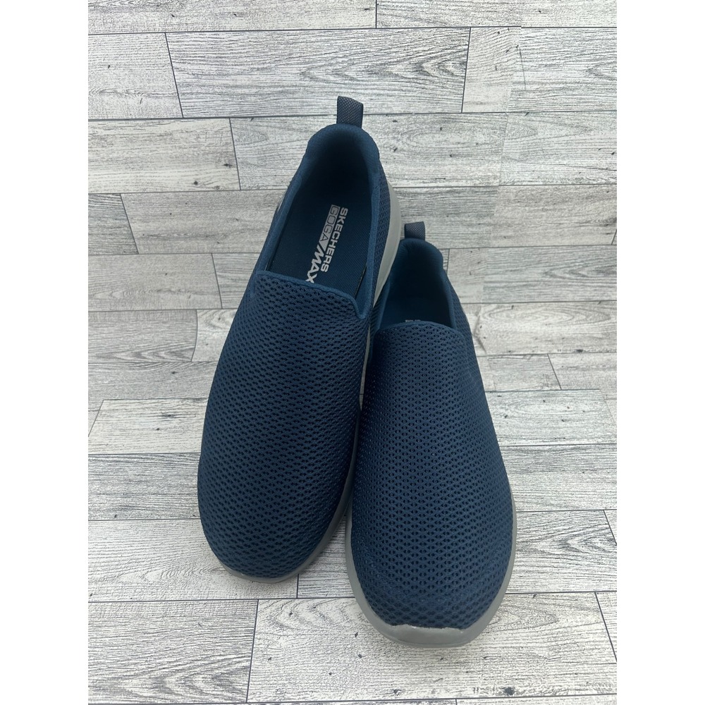 Skechers Go Walk Max Men Navy Grey Slip On‎ Walking Shoes 54600 Size 9.5
